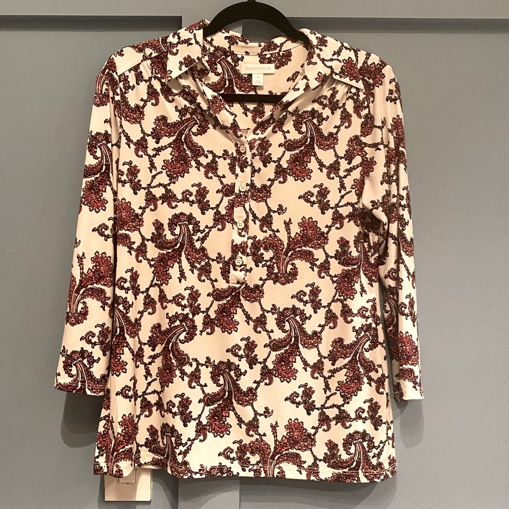 Charter Club Patterned Blouse